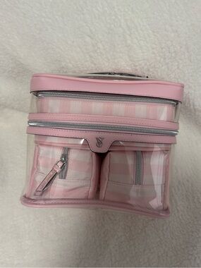 Victoria's Secret Pink Clear Double-Compartment Makeup Organizer